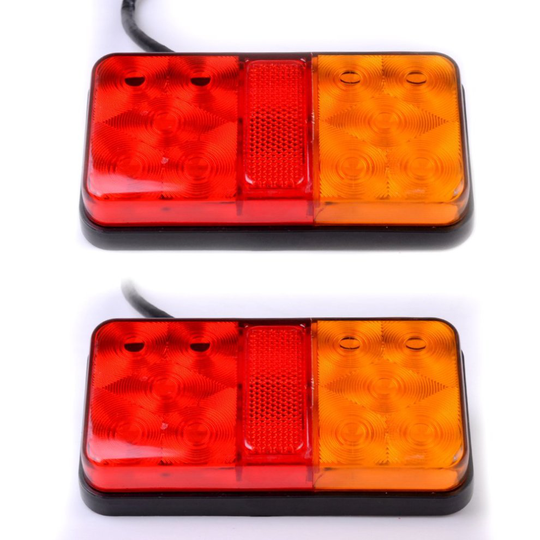2 x 12V LED Rear Tail Stop Light Indicator Lamp Truck Trailer Lorry Van Caravan
