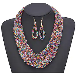 Necklace 1 set Alloy 1 Necklace Earrings Women's Classic Braided Joy Geometric Jewelry Set For Street Gift Daily Lightinthebox