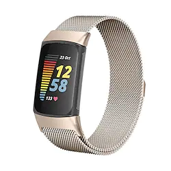 1 pcs Smart Watch Band for Fitbit Charge 5 Fitbit Charge 5 Stainless Steel Smartwatch Strap Milanese Loop Replacement Wristband Lightinthebox