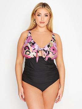 Yours Retro Floral Bow Detail Swimsuit