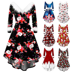 Santa Suit Santa Claus Dress Fancy Christmas Dress Women's Dailywear Christmas Christmas Carnival Masquerade Christmas Eve Adults Party Christmas Polyester Dress Lightinthebox