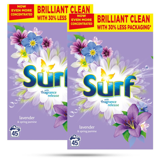 (Buy 2 - Lavender & Jasmine) 2x45W Surf Fragrance Release Hygiene Laundry Washing Powder
