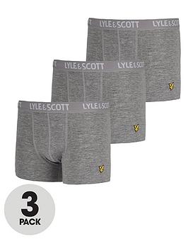 Lyle & Scott Boys Boxer Set - Grey, Grey, Size Age: 8-9 Years