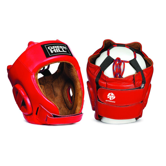 (Red, M) GREEN HILL SAMBO FIAS APPROVED HEAD GUARD FIVE STAR