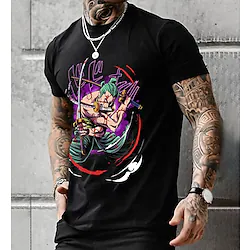 Inspired by One Piece Roronoa Zoro T-shirt Cartoon Manga Anime Classic Street Style T-shirt For Men's Women's Unisex Adults' 3D Print 100% Polyester Lightinthebox