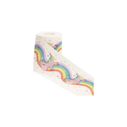 getDigital Unicorn and Rainbow Toilet Paper Bathroom Tissue, Gift Box Included, 1 Roll with 200 Sheets, Soft 3-ply