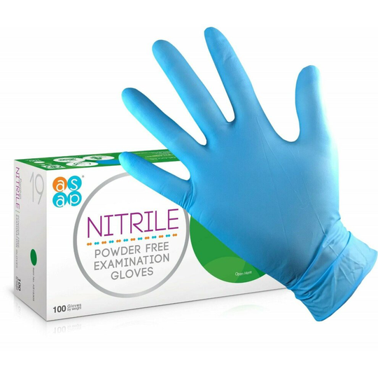 (Regular, Extra Large) Nitrile Powder Free Disposable Blue Gloves box 100