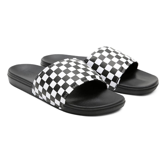 Vans La Costa Slide-On Sandals - (Checkerboard) True White/Black