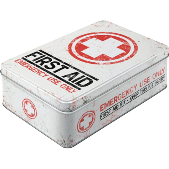 First Aid Metal Nostalgic Flat Tin Box