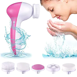5 in 1 Face Cleansing Brush Silicone Facial Brush Electric Wash Face Machine Deep Cleaning Pore Skin Care Waterproof Face Brush Lightinthebox