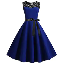 Audrey Hepburn Retro Vintage Hepburn Cocktail Dress Vintage Dress All Seasons Dress Women's Adults' Jacquard Costume Vintage Cosplay Casual Dress Sleeveless Round Neck Knee Length A-Line Normal Dress Lightinthebox