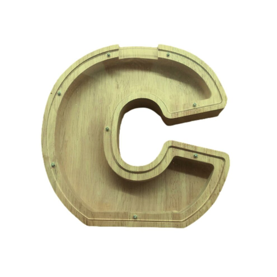 (C) Wooden Letter Piggy Bank English Alphabet Coin Money Storage Boxes Xmas Gifts Birthday Gifts