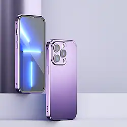 Phone Case For Apple Full Body Case iPhone 14 13 Pro Max 14 Plus 13 Mini Full Body Protective Shockproof Solid Colored Tempered Glass Metal Lightinthebox