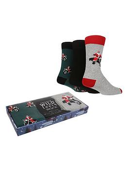 Wild Feet 3Pk Flat Gift Box Socks - Multi