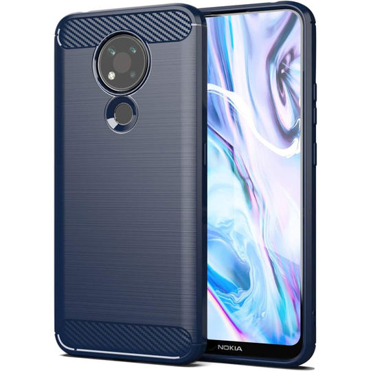 SCL Case for Nokia 3.4 Case Nokia 3.4 Case [Blue], Carbon Fibre Effect Gel Grip Protection Cover [Anti Scratch][Anti Collision] Compatible with Nokia