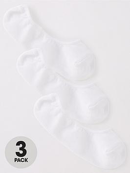 Everyday 3 Pack of Invisible Trainer Liner Socks With Heel Grips - White, White, Size 3-5, Women