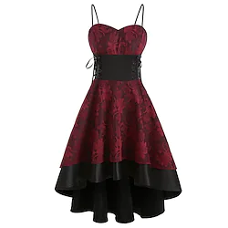 Lisa Gothic Punk Lolita Prom Dress Cocktail Dress Vintage Dress Party Dress Party Prom Women's Lace Costume Vintage Cosplay Homecoming Cocktail Party Date Sleeveless Knee Length Dress Lightinthebox