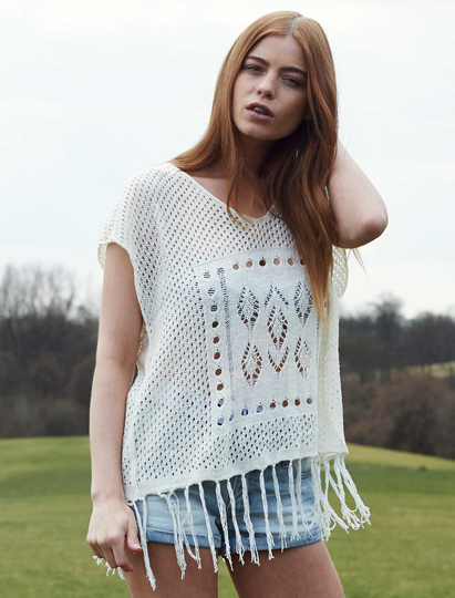 Jumpers Plum Tree Khan white knitted vest / M - Tokyo Laundry