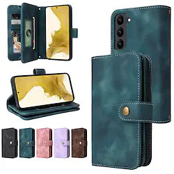 Phone Case For Samsung Galaxy Wallet Card A73 A53 A33 S22 Ultra Plus S21 FE S20 S10 S10 Plus A21s Note 20 10 Ultra Plus A71 A51 A31 Bumper Frame Flip Magnetic Solid Colored TPU PU Leather Lightinthebox
