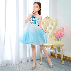 Fairytale Princess Unicorn Flower Girl Dress Tulle Dresses Tutus Girls' Movie Cosplay Cosplay Halloween Blue Dress Halloween Carnival Masquerade Polyester Lightinthebox