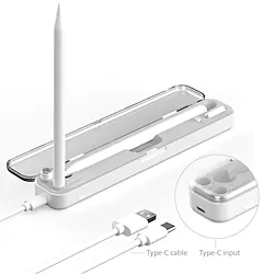 2 in1 Wireless Charging Pencil-Box Charging Case Compatible with Apple Pencil 1 Generation and 2nd Generation With Bartery Portable Storage Box for Pencil 1/2 Magnetic Charging Case for Pencil 2 1 Lightinthebox