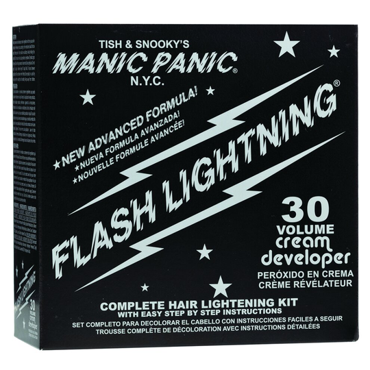 (30 Volume, Single Pack) Manic Panic - Flash Lightning Bleach Kit, Box Kit, Vegan Cruelty Free Hair Bleach- 30 Or 40 Volume, Packs Available