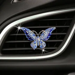 Bling Crystal Car Fragrance Butterfly Car Diffuser Air Freshener Vent Clip Silver Lightinthebox