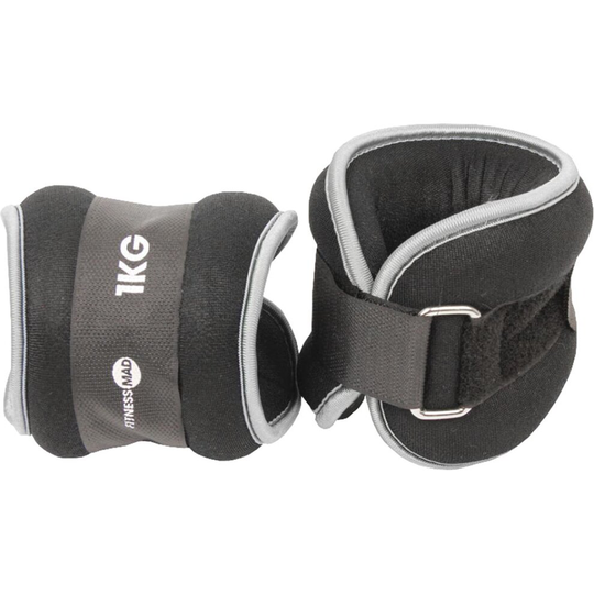 (2 x 1kg) Fitness Mad Strength Wrist & Ankle Weights Agility Training
