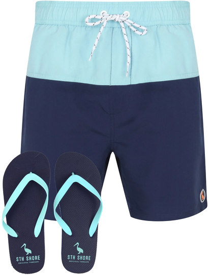Swim Shorts Keone Swim Shorts With Free Matching Flip Flops In Petit Four Blue - South Shore / S - Tokyo Laundry