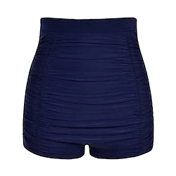 Women's Swimwear Cover Up Swim Shorts Plus Size Swimsuit Ruched High Waisted Pure Color Black Blue Bathing Suits New Vacation Holiday / Modern Lightinthebox