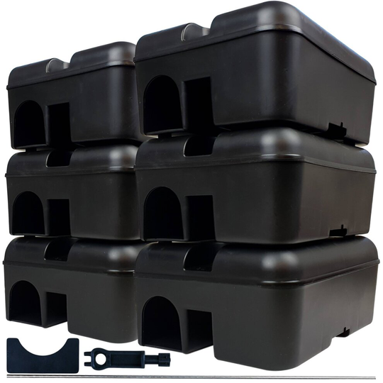 Roshield 6 Tamper Proof Rat Bait Box - Safety Control To Keep Pets And Children Away (Empty)