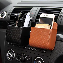 StarFire 1pc Car Storage Bag Air Vent Dashboard Tidy Hanging Leather Organizer Box Glasses Phone Holder Storage Organizer Car AccessoriesAccessories Organizer Portable Dump Can Storage Cars Closeable Lightinthebox