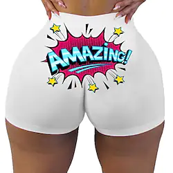 Women's Shorts Black Pink Rainbow High Waist Sports Yoga Short Tummy Control Graphic Prints S M L XL 2XL Lightinthebox