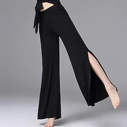 Latin Dance Pants Split Solid Women's Training Performance Natural Modal Lightinthebox