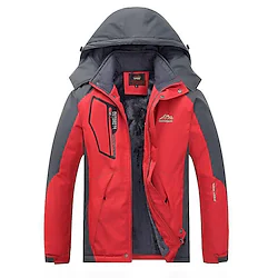 Men's Ski Jacket Waterproof Hiking Jacket Rain Jacket Fleece Winter Outdoor Thermal Warm Fleece Lining Waterproof Windproof Outerwear Trench Coat Top Hunting Ski / Snowboard Fishing ArmyGreen Denim Lightinthebox