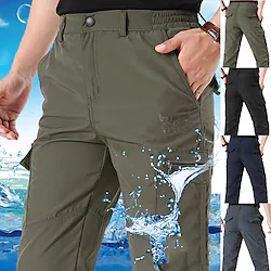 Men's Hiking Pants Trousers Work Pants Military Winter Outdoor Windproof Breathable Water Resistant Quick Dry Pants / Trousers Bottoms Zipper Pocket Elastic Waist ArmyGreen Black Hunting Climbing Lightinthebox