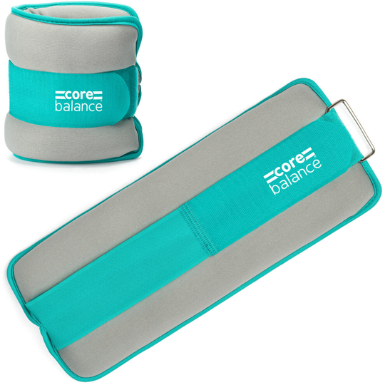 (2kg, Teal) Ankle Wrist Weights x 2 Neoprene Adjustable Running Walking Strength Training