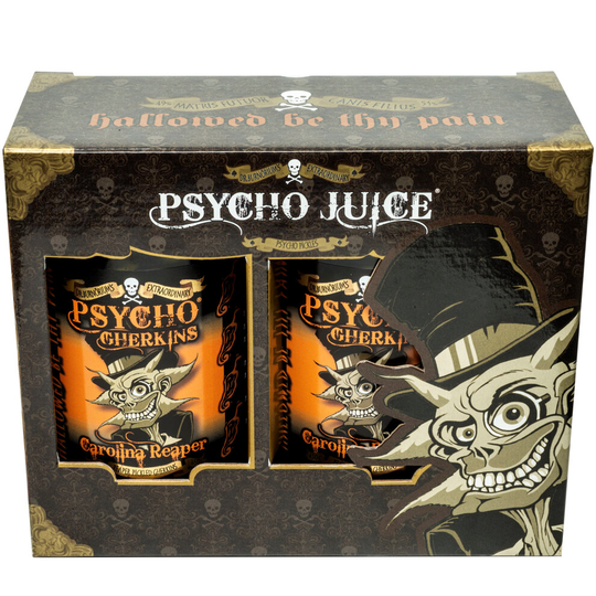 (Double Gherkins) Psycho Juice Pickle Gift Box Carolina Reaper Hot Chilli Pepper