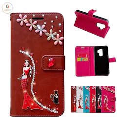 Phone Case For Samsung Galaxy Wallet Card A73 A53 A33 S22 Ultra Plus S21 FE S20 S10 S10 Plus A21s Note 20 10 Ultra Plus A71 A51 A31 Bumper Frame Flip Magnetic Cartoon Crystal Diamond TPU PU Leather Lightinthebox
