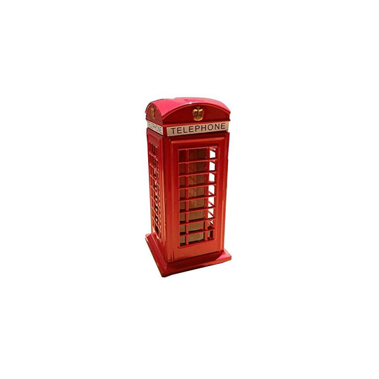 1 Telephone Booth / Phone Red Box London Souvenir Die Cast Metal Money Box Bank Souvenir! Union Jack on Box / Speicher / Memoria! A Collectible, Disti