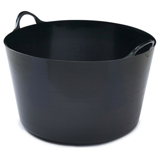 (26 Litre) Flexible Plastic Flexi Tub Bucket Storage Log Basket Box & Handles Very Sturdy