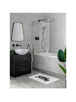 Topps Tiles Ayton Grey Decor 50Cm X 25Cm (Box Of 12 Tiles)