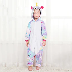 Kid's Kigurumi Pajamas Unicorn Flying Horse Pony Print Onesie Pajamas Flannel Fabric Cosplay For Boys and Girls Christmas Animal Sleepwear Cartoon Festival / Holiday Costumes / Hand wash / Halloween Lightinthebox
