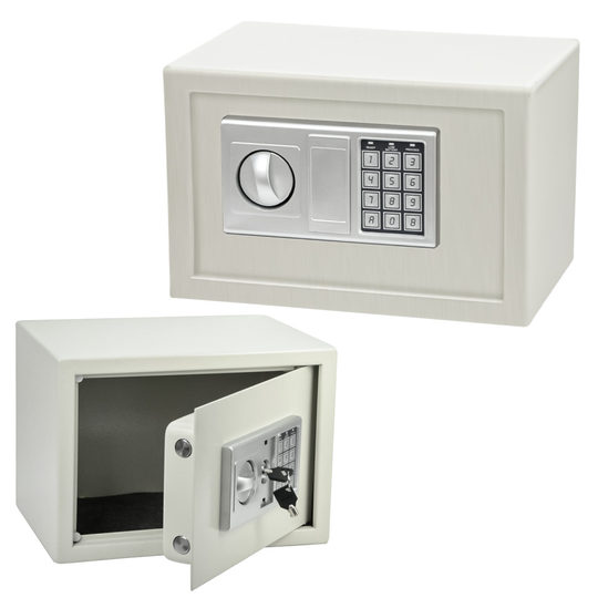 (White--8.5L Electronic Safe) Electronic Password Security Safe Money Cash Deposit Box Office Home Safety Mini