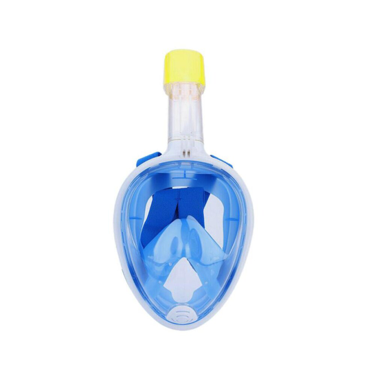 (Blue, S/M) Kid Adult Snorkel Face Mask Swimming Scuba Set Anti-Fog