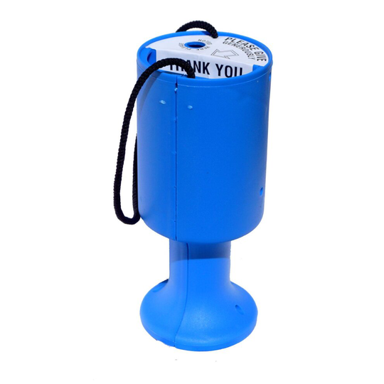 Round Charity Money Collection Box - Light Blue