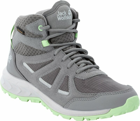 Jack Wolfskin Womens Outdoor Shoes Woodland 2 Texapore Mid W Dark Grey/Light Green 36