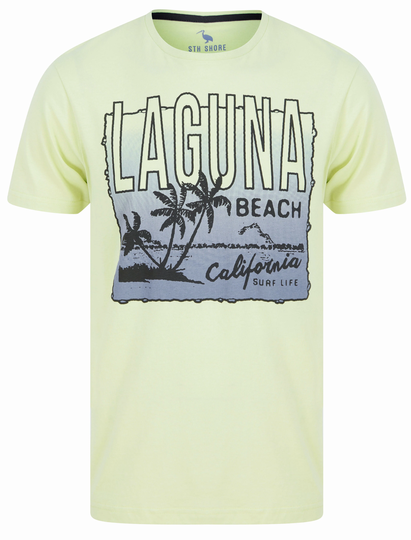 T-Shirts Laguna Motif Cotton Jersey T-Shirt in Reed Green - South Shore / S - Tokyo Laundry