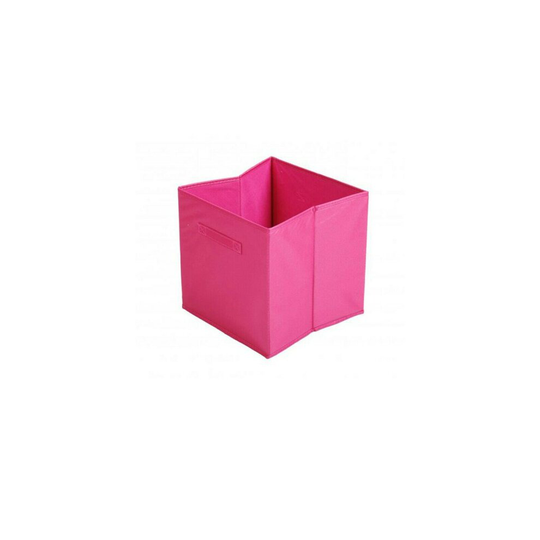 (Pink, 5) LARGE COLLAPSABLE CUBE STORAGE BOXES WITH CARRY
