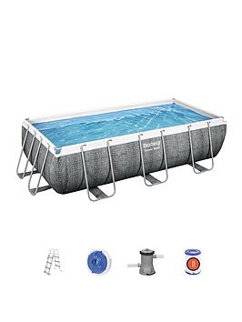 Bestway 13Ft Rattan Rectangle Pool Set